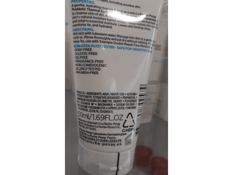 La Roche-Posay Toleriane Hydrating Gentle Cleanser, 1.69 fl oz/50 mL