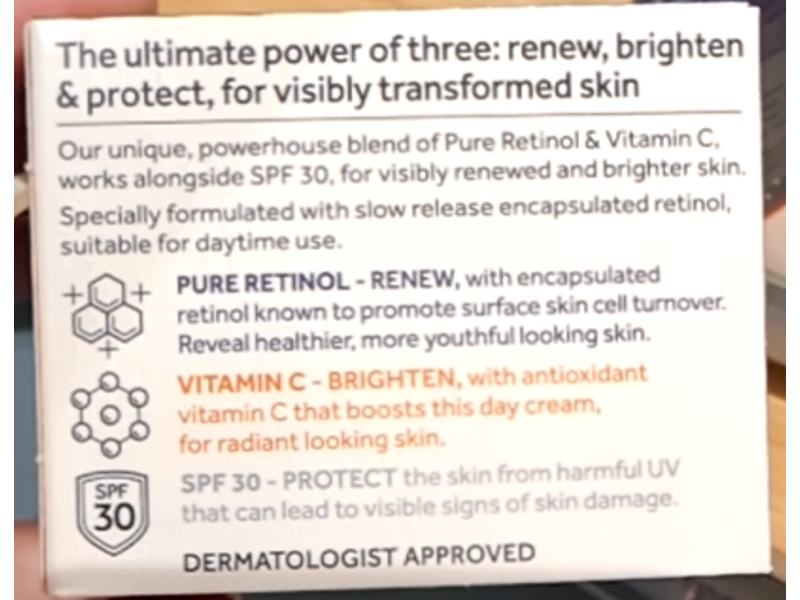 No 7 Pure Retinol Triple Action Day Cream Duo, Retinol, Vitamin C & SPF 30, 50 mL