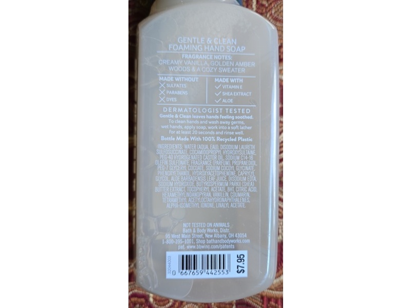 Bath & Body Works Gentle & Clean Foaming Hand Soap, Seaside Sweater, 8.75 fl oz/259 mL