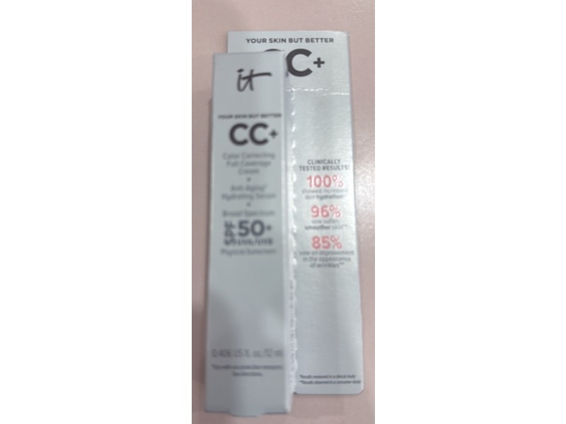 IT Cosmetics Color Correcting Face Coverage Cream, SPF 50+, 06C Fair Light, 0.406 fl oz/12 mL