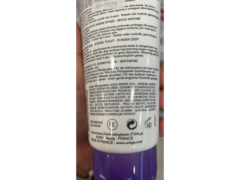 Uriage Eau Thermale Gyn - Phy Refreshing Gel, 6.8 fl oz/200 mL