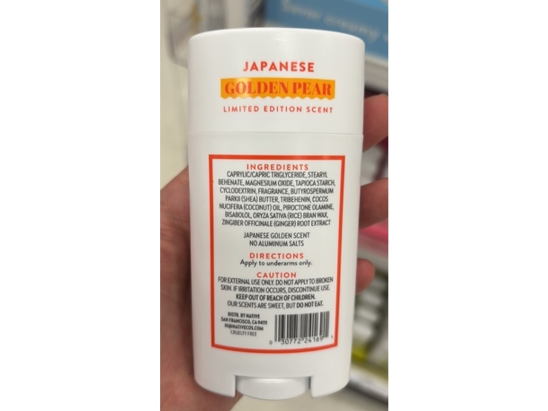 Native Deodorant, Golden Pear, 2.65 oz/75 g