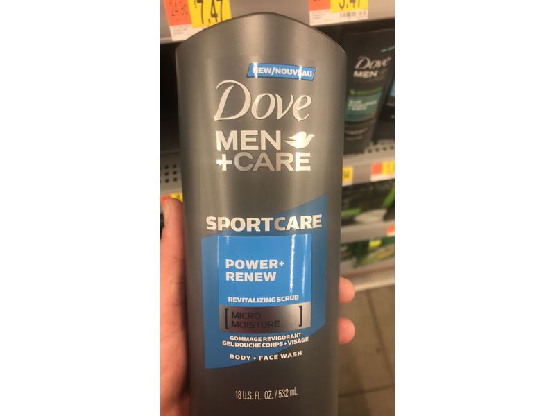 Dove Men + Care Sport Care Power + Renew Body Wash, 18 fl oz/532 mL