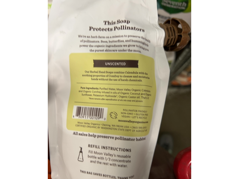 Moon Valley Foaming Herbal Hand Soap, 0.77 fl oz/316.4 mL, Pack Of 2