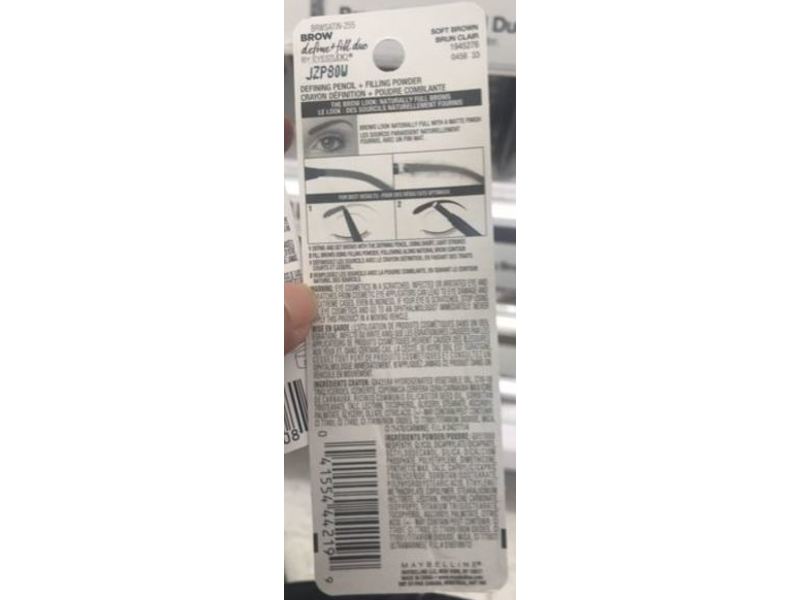 Maybelline New York By Eyestudio Brow Define + Fill Duo, 255 Soft Brown