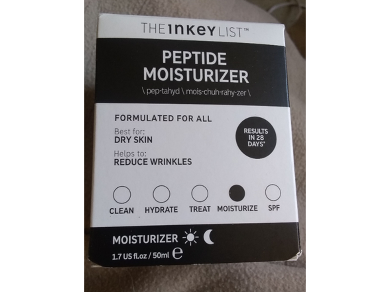 The Inkey List Peptide Moisturizer, Dry Skin, No Fragrance, 1.7 fl oz/50 mL