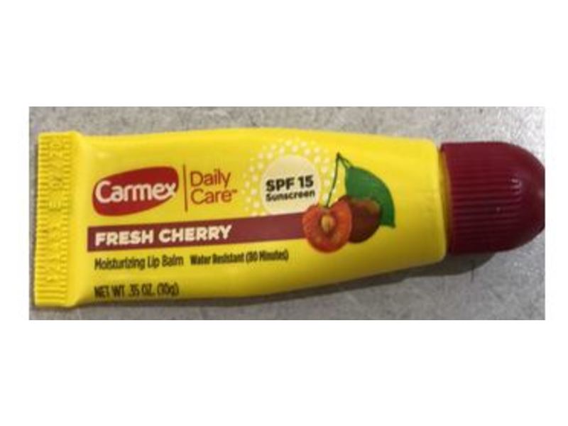 Carmex Daily Care Moisturizing Sunscreen Lip Balm, Fresh Cherry, SPF 15, 0.35 oz/10 g
