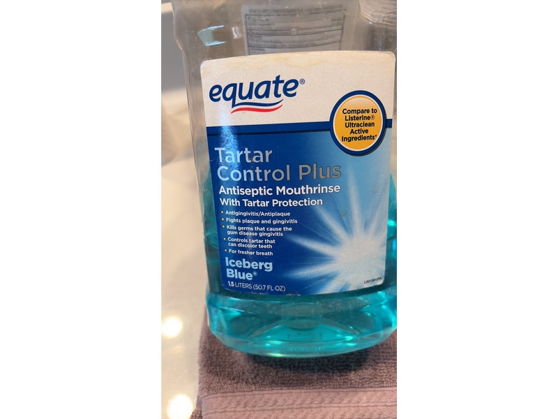 Equate Tartar Control Plus Antiseptic Mouthrinse, Iceberg Blue, 50.7 fl oz/1.5 L