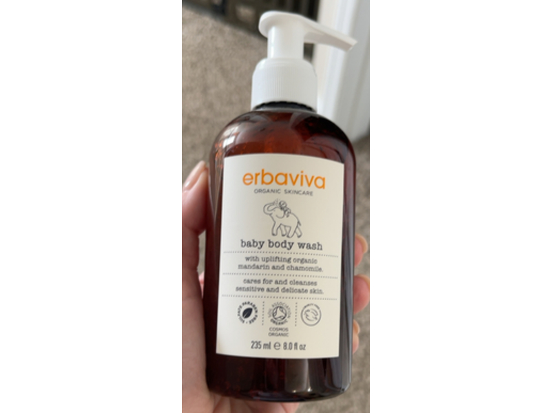 Erbaviva Baby Body Wash, Organic Mandarin & Chamomile, 8 fl oz/235 mL