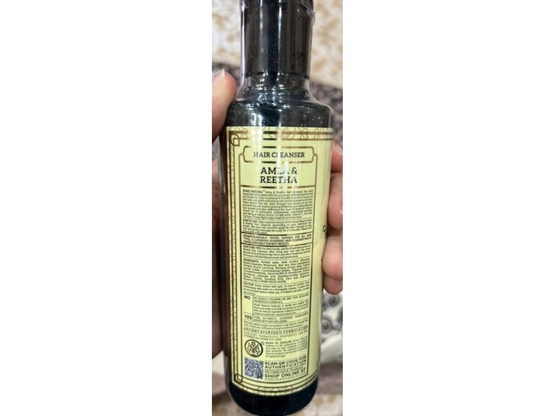 Khadi Natural Hair Cleanser, Amla And Reetha, 7.10 fl oz/210 mL