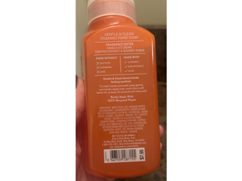 Bath & Body Works Gentle & Clean Foaming Hand Soap, Whipped Coconut Milkshake, 8.75 fl oz/259 mL