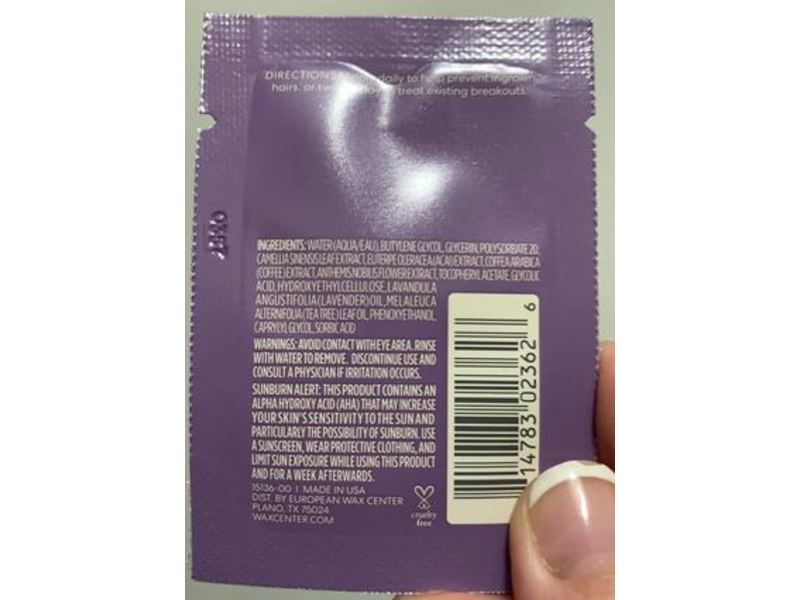 European Wax Center Treat Ingrown Hair Serum, 0.06 fl oz/2 mL