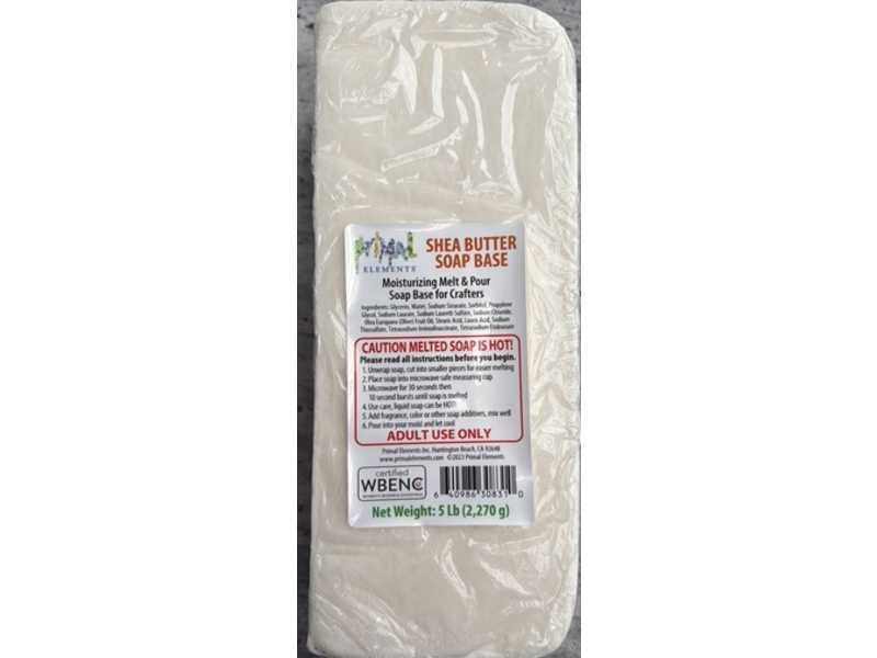 Primal Elements Soap Base, Shea Butter, 2,270 g