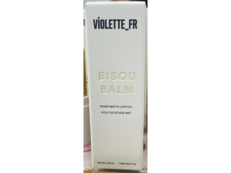 Violette_Fr Bisou Balm Sheer Matte Lipstick, Bonbon Coquelicot, 0.08 oz/2.5 g