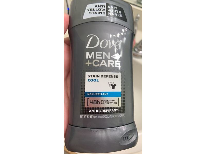 Dove Men +Care Antiperspirant Deodorant Stick, Stain Defense Cool, 2.7 oz/76 g