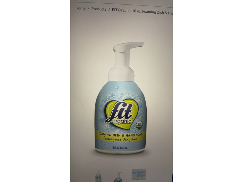 Fit Organic Foaming Dish & Hand Soap, Lemongrass Tangerine, 18 fl oz/532 mL