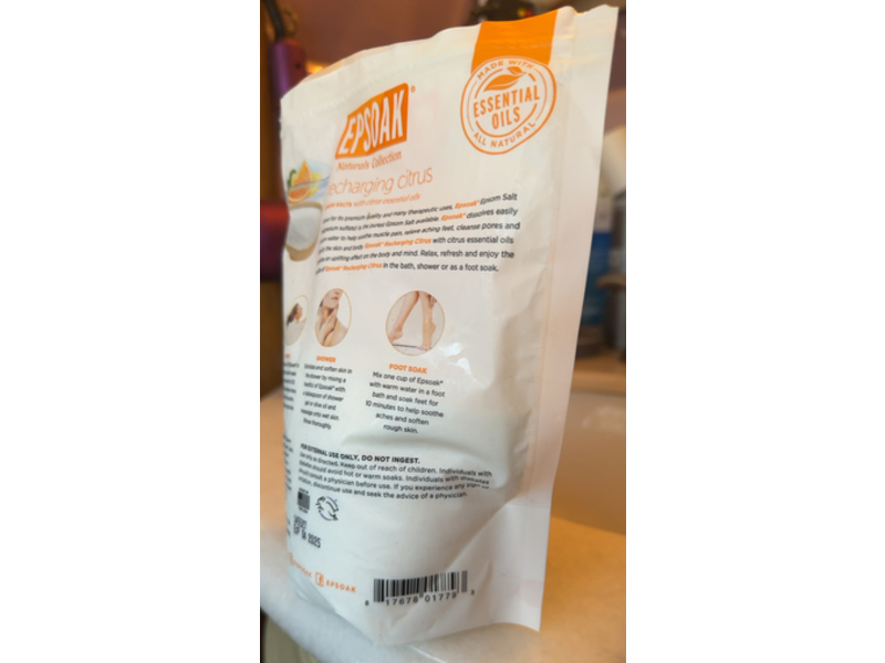 Epsoak Epsom Salts, Recharging Citrus, 32 oz
