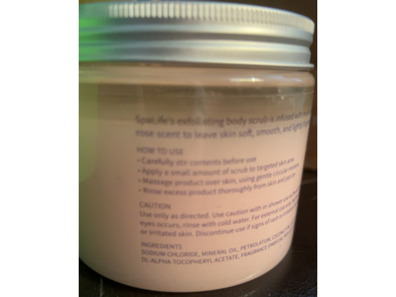 SpaLife Salt Body Scrub, Rose, 20 oz/567 g