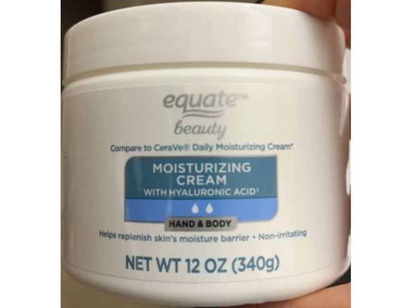 Equate Beauty Moisturizing Cream, Hyaluronic Acid, Hand & Body, 12 oz/340 g