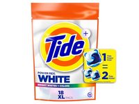 Tide Power Pods White Laundry Detergent Pacs, Bright White + Colours, 26 oz/757 g, 18 Count - thumbnail 1