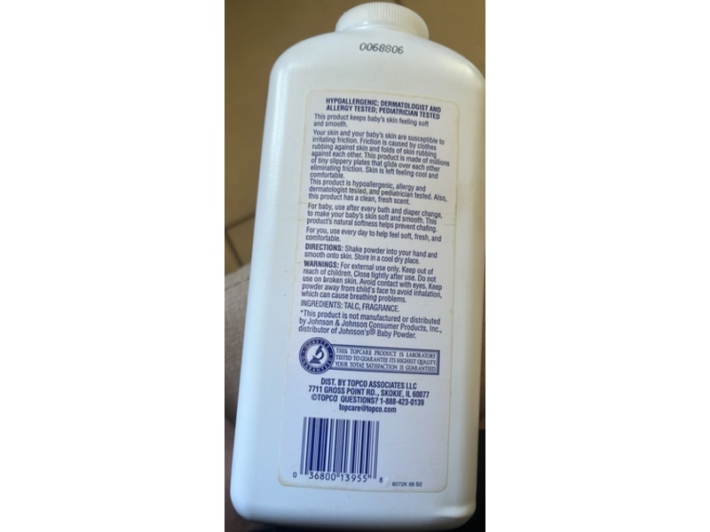 Top Care Baby Powder, 22 oz/624 g