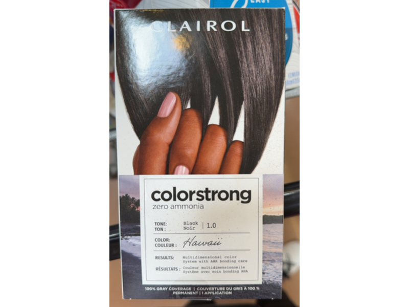 Clairol ColorStrong Permanent Hair Color, 1.0 Black - Hawaii