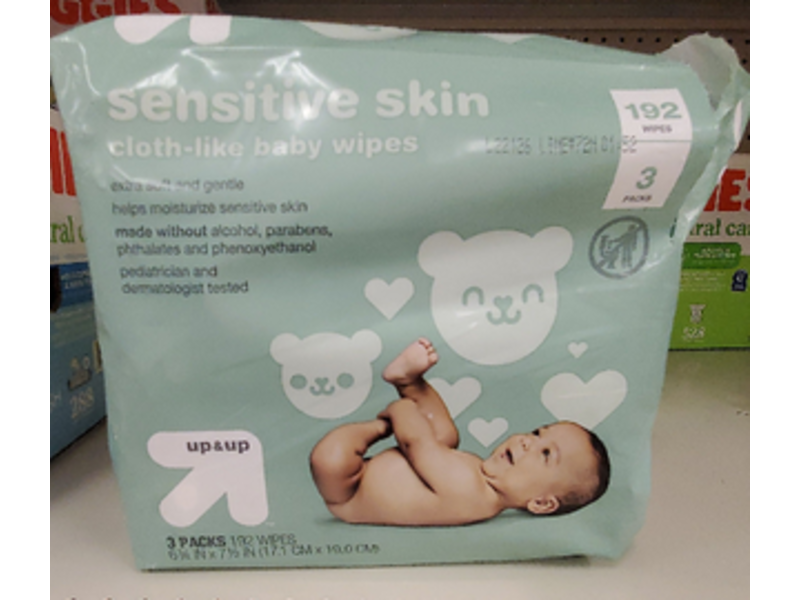 up&up Cloth-Like Baby Wipes, Sensitive Skin, 192 Ct