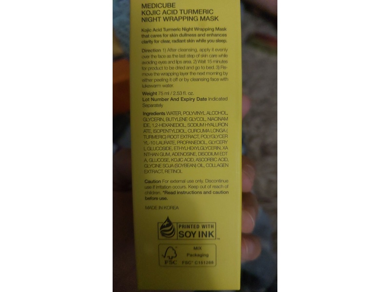 Medicube Kojic Acid Turmeric Night Wrapping Mask, 2.53 fl oz/75 mL