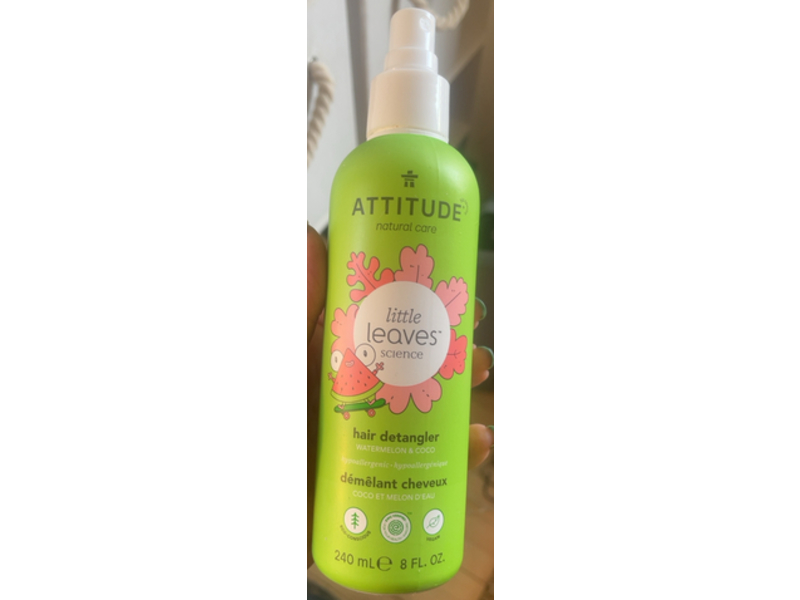 Attitude Little Leaves Science Hair Detangler, Watermelon & Coco, 8 fl oz/240 mL
