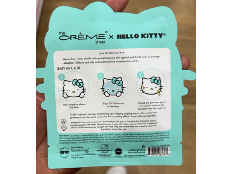 The Creme Shop x Hello Kitty Printed Essence Sheet Mask, Luv U So Matcha, 0.88 oz/25 g