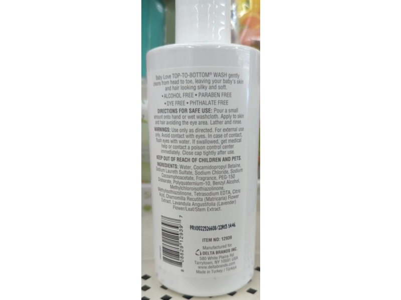 Baby Love Top-To-Bottom Wash, Baby Soft Scent, 14 fl oz/414 mL