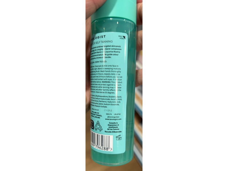 Tanologist Hydrating + Brightening Self Tan Facial Mist, Vitamin C + Liquorice Root + Cica, 3.38 fl oz/100 mL