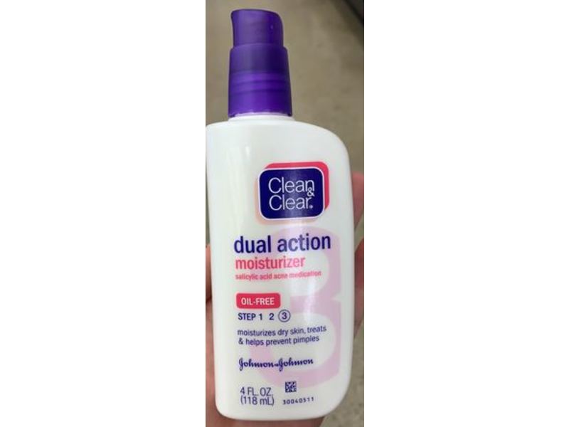 Clean & Clear Dual Action Moisturizer, Oil-Free, 4 fl oz/118 mL