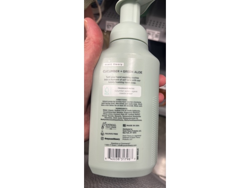 Scent Theory Foaming Hand Soap, Cucumber + Green Aloe, 11 fl oz/325 mL