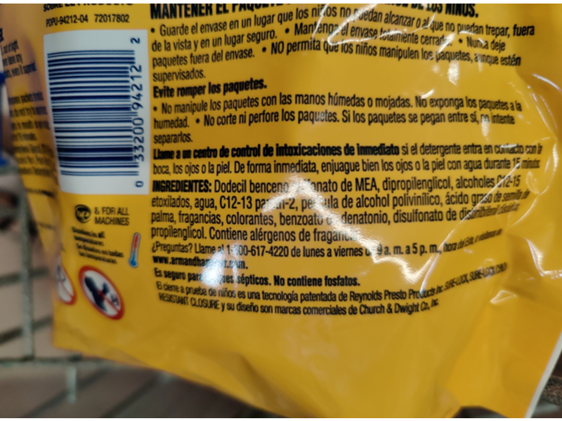 Arm & Hammer Plus OxiClean 5 in 1 Power Packs, Fresh Scent, 29.6 oz, 42 Count