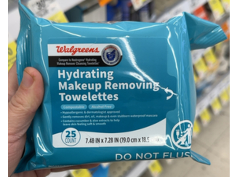 Walgreens Hydrating Makeup Removing Towelettes, 25 Count