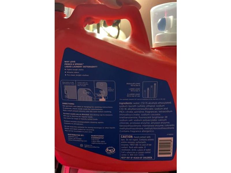 Prince & Spring Laundry Detergent, Fresh Scent, 154 fl oz/455 L