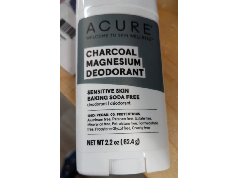 Acure Deodorant, Charcoal, Magnesium, 2.2 oz/62.4 g