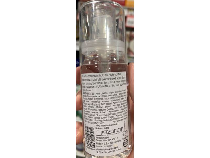 Giovanni Maximum Hold Hair Spritz Spray, 2.2 fl oz/65 mL