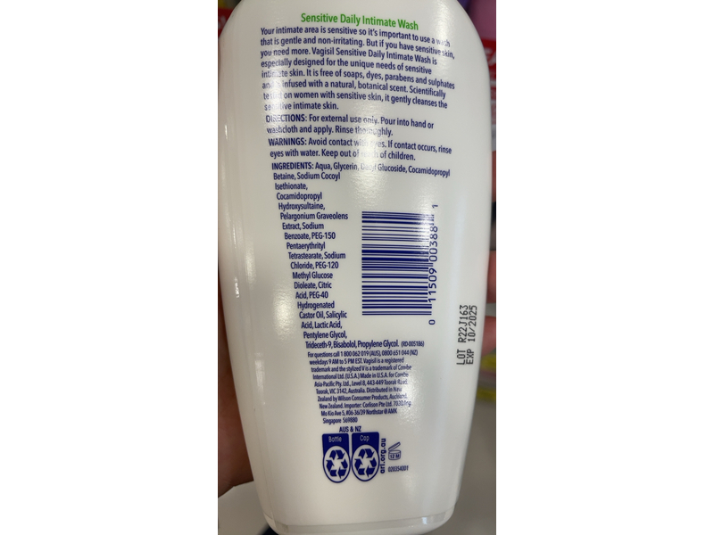 Vagisil Sensitive Daily Intimate Wash, 240 mL