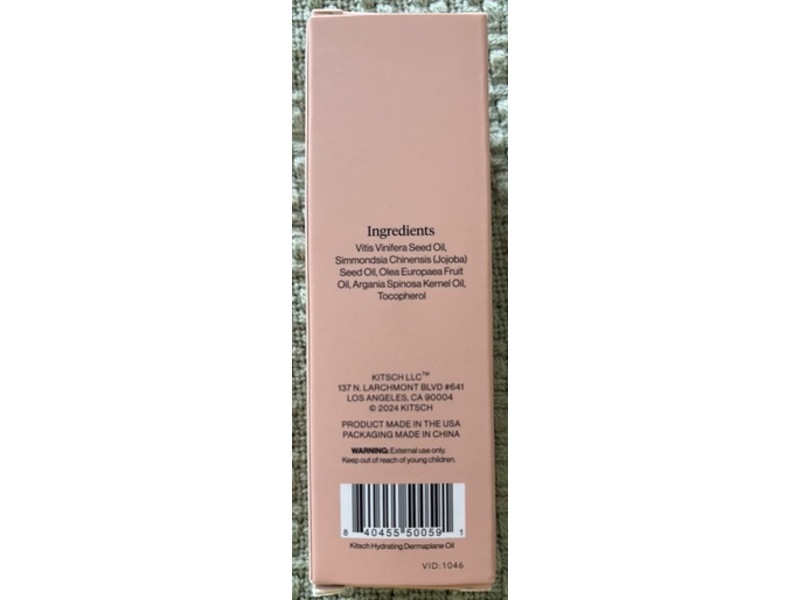 Kitsch Dermaplane Oil, Hydrating, 2 fl oz/60 mL