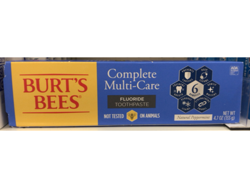Burt's Bees Complete Multi Care Toothpaste, Natural Peppermint, 4.7 oz/133 g