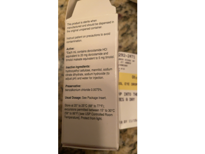 Dorzolamide HCI and Timolol Maleate Ophthalmic Solution 2%/0.5%, 10 mL, Somerset Therapeutics (Rx)