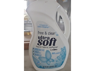 Lidl Ultra Soft Liquid Fabric Softener, Free & Clear, 60 Loads, 51 fl oz/1.5 L