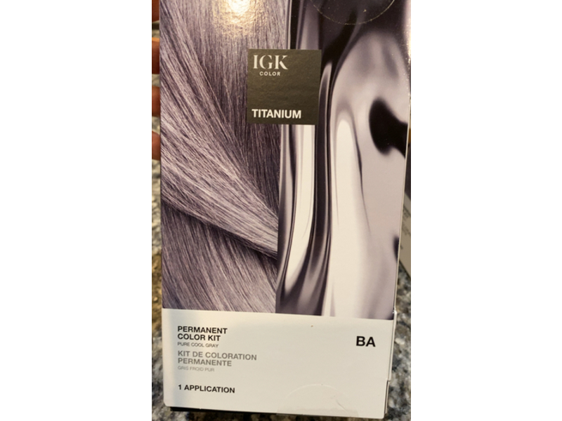 IGK Permanent Titanium Permanent Color Kit, BA, 0.07 fl oz/2 mL