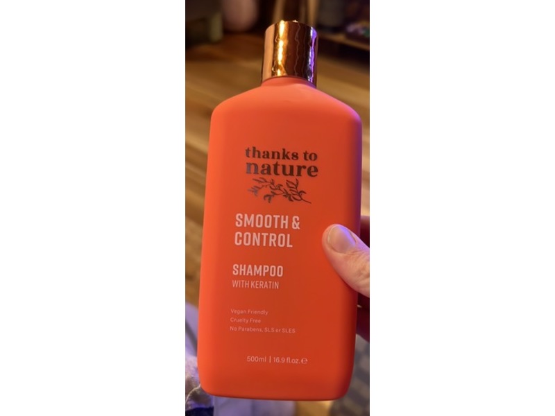 Thanks To Nature Smooth & Control Shampoo, Keratin, 16.9 fl oz/500 mL