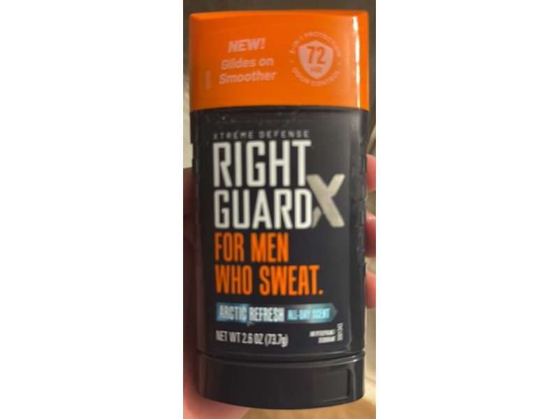 Right Guard Xtreme Defense Antiperspirant & Solid Deodorant, Arctic Refresh, 2.6 oz/73.7 g, Pack Of 6