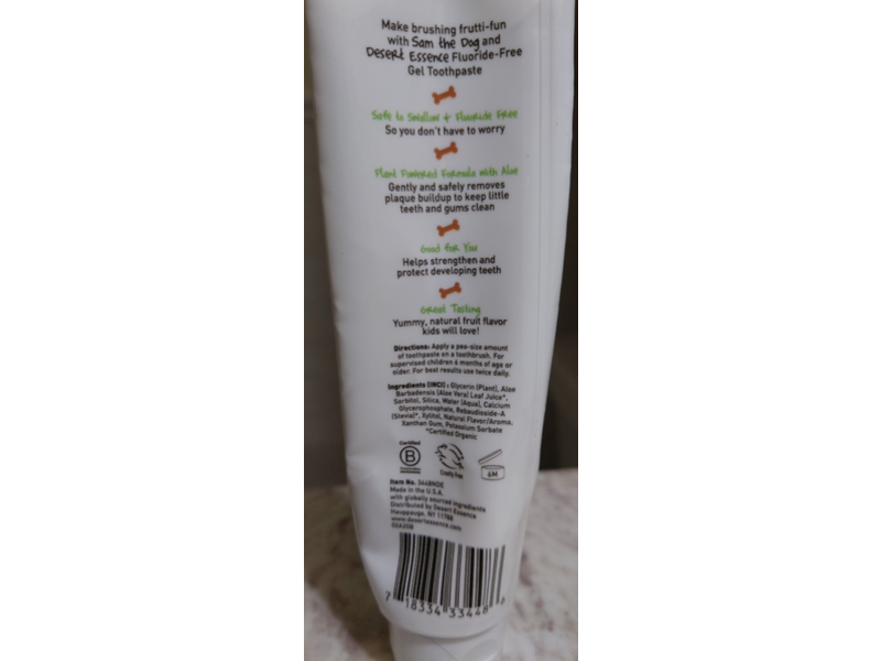 Desert Essence Kid's Toothpaste Gel, Tutti Frutti, 4.7 oz/133 g