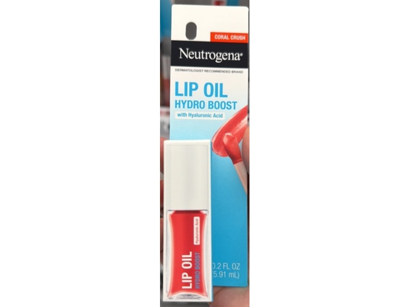 Neutrogena Hydro Boost Lip Oil, Coral Crush, 0.2 fl oz/5.91 mL