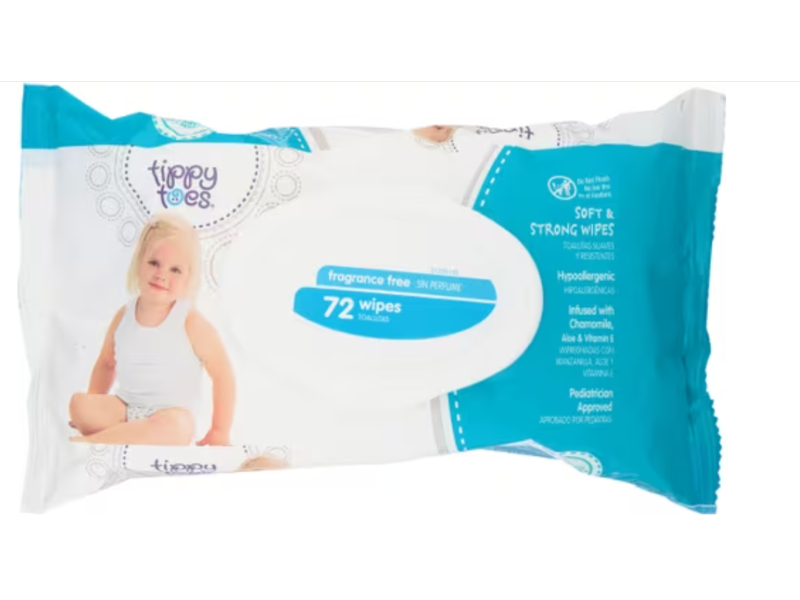 Tippy Toes Baby Soft Baby Wipes, 72 Count